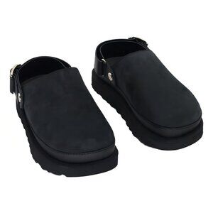 UGG Black Slip-On Platform Moccasin Clogs